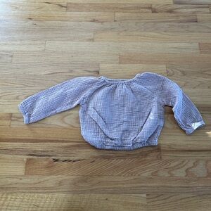 Kids Pink Muslin Long Sleeve Top